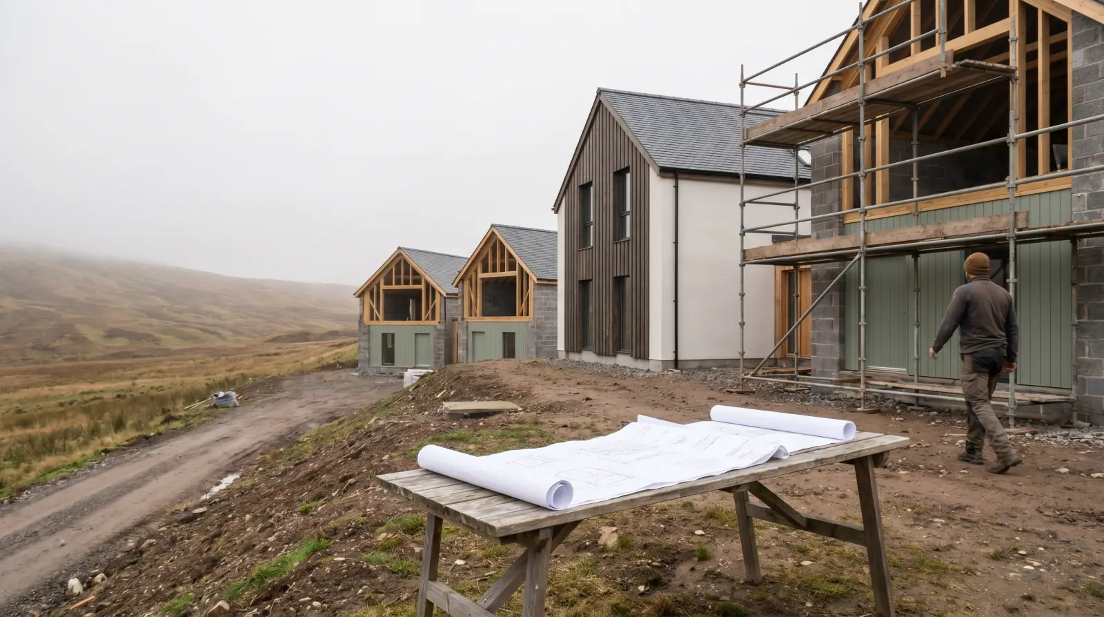 Scottish new-build housing development requiring low-carbon heat design